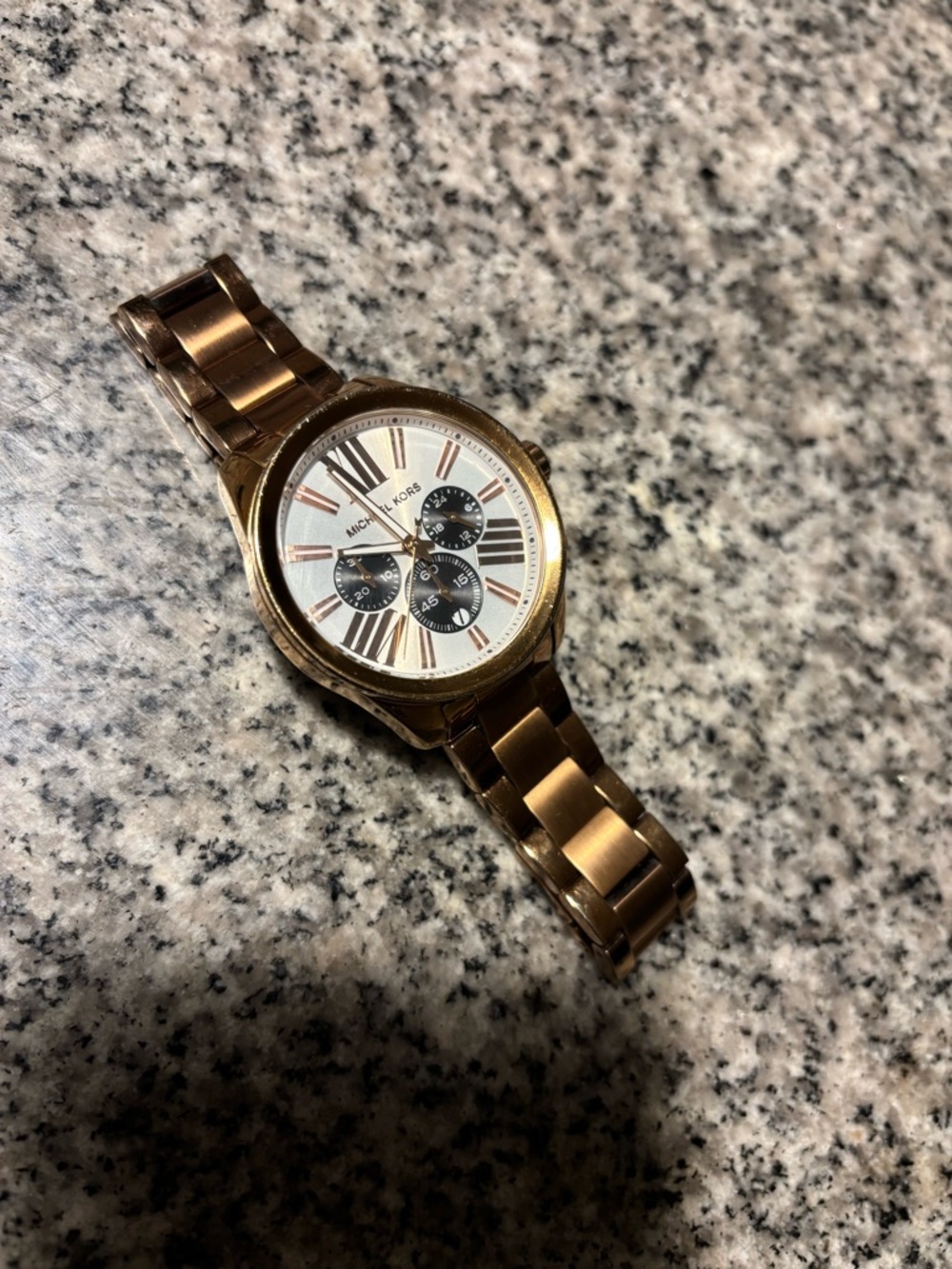 Michael Kors Rose Gold and White Chronograph Bracelet Watch - Picture 6 of 7